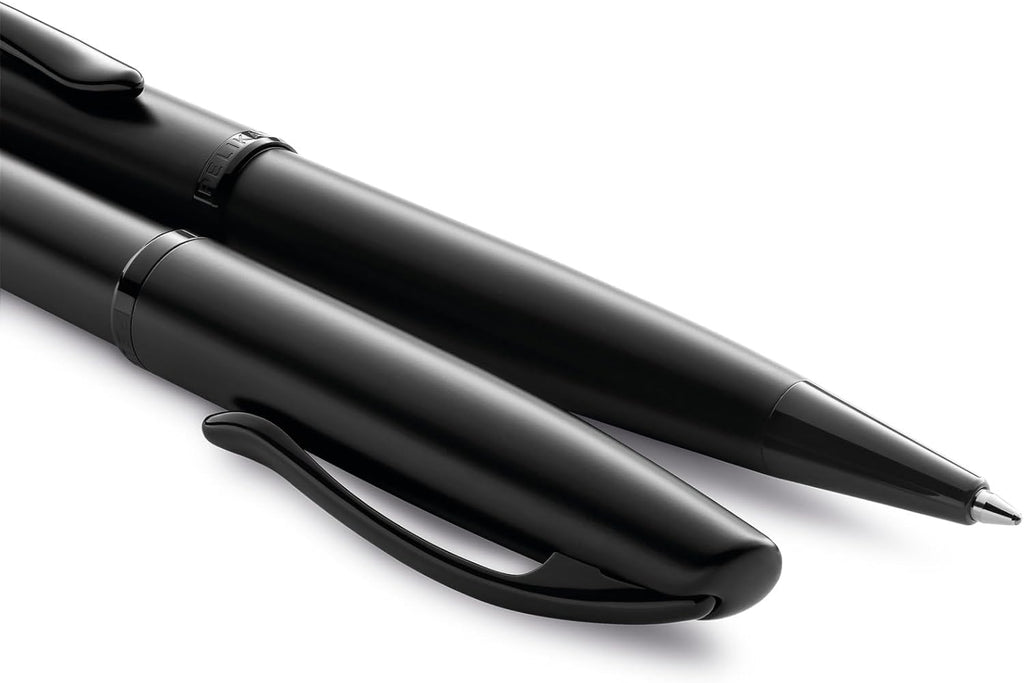 Pelikan, Penna Sfera Jazz Noble Elegance In Metallo Carbon, Inchiostro Blu, Con Meccanismo A Rotazione, Indicata Per Documenti Ufficiali, Con Clip Elastica, In Elegante Astuccio Regalo