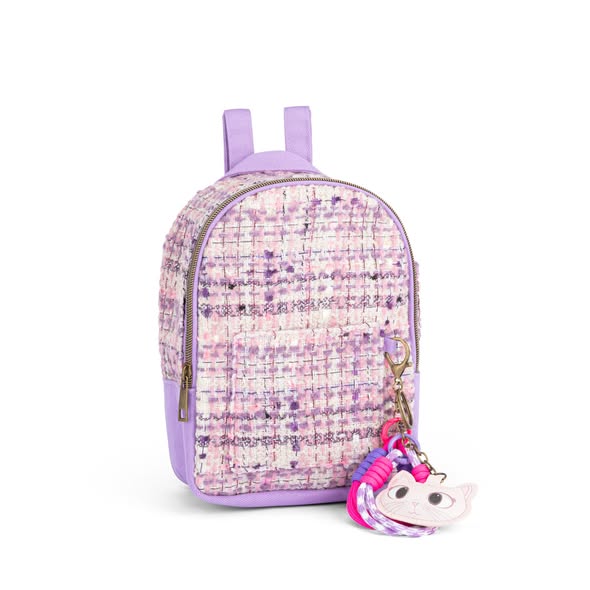Kikamia Mini Zaino in Denim e Animalier | Portatutto con Charm