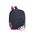 Kikamia Mini Zaino in Denim e Animalier | Portatutto con Charm