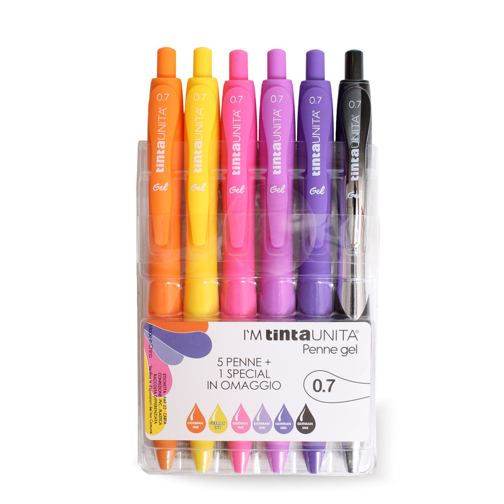 Confezione in PVC da 6 penne Gel 0.7 I’am tintaUNITA