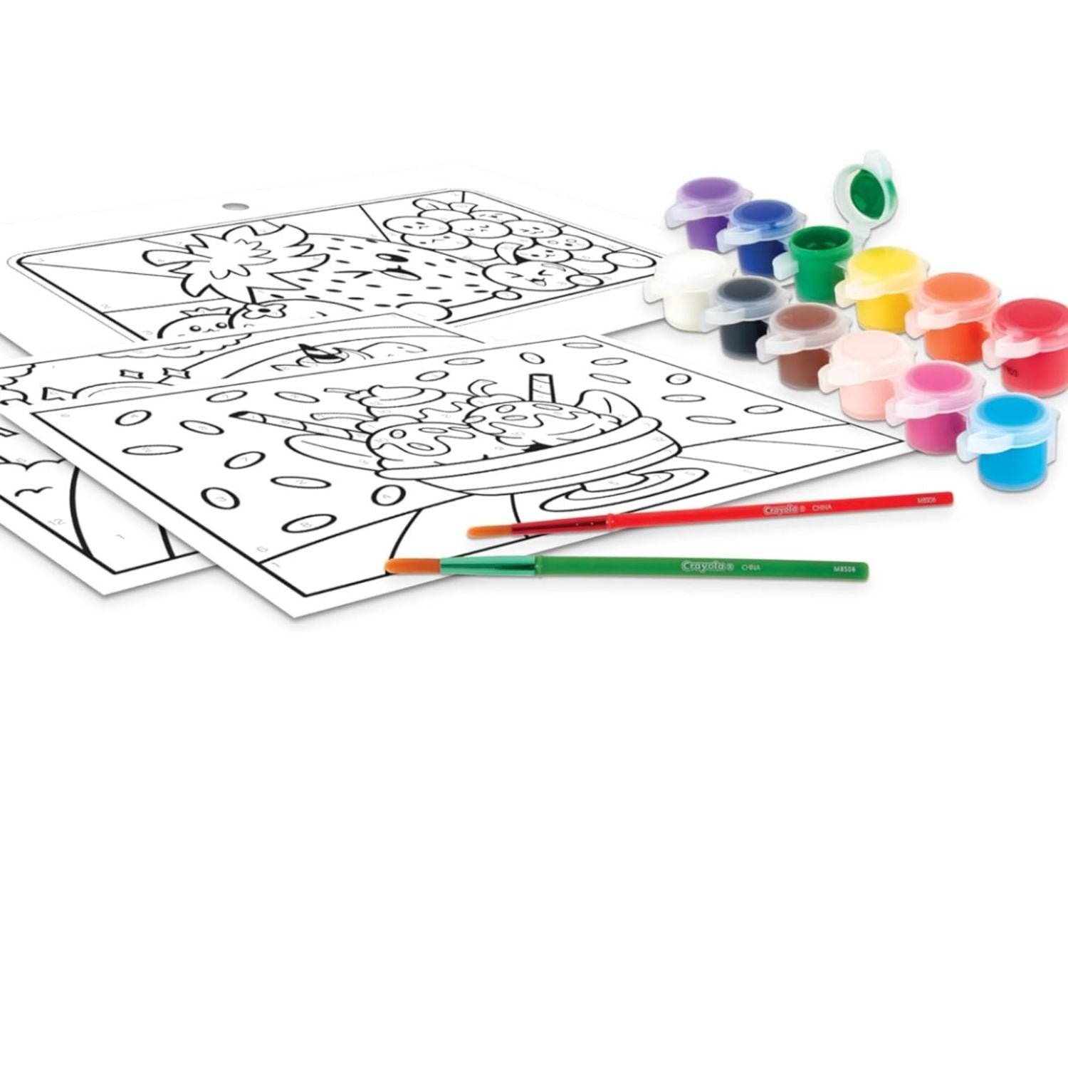 CRAYOLA - Set Dipingi con i Numeri, con Tempere Lavabili e Pennelli