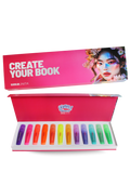 Tinta Unita Set di Evidenziatori Glimmer Fluo e Pastello Glitterati, Cassettiera Magnetica in Cartoncino Luxury, 48x15x3 cm