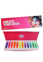 Tinta Unita Set di Evidenziatori Glimmer Fluo e Pastello Glitterati, Cassettiera Magnetica in Cartoncino Luxury, 48x15x3 cm