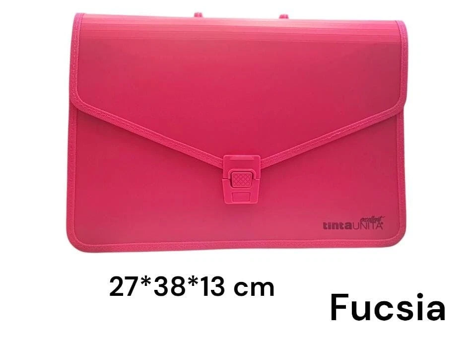 Valigetta Porta Disegni in PPL 27x38x13 TINTAUNITA a soffietto manico e tracollina