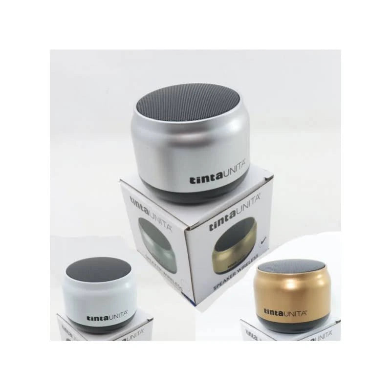 CASSA Speaker Wireless BLUETOOTH TintaUnita 61782 oro e argento